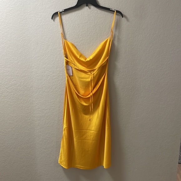 Danielle Bernstein Slip Evening Dress in Lemon Chrome - Picture 4 of 5